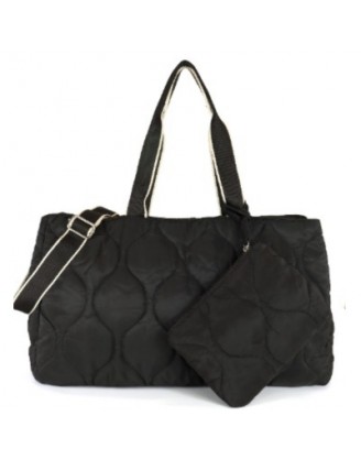 Black quilted shopper 